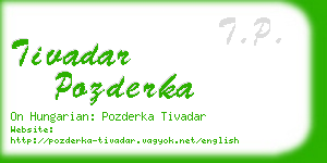 tivadar pozderka business card